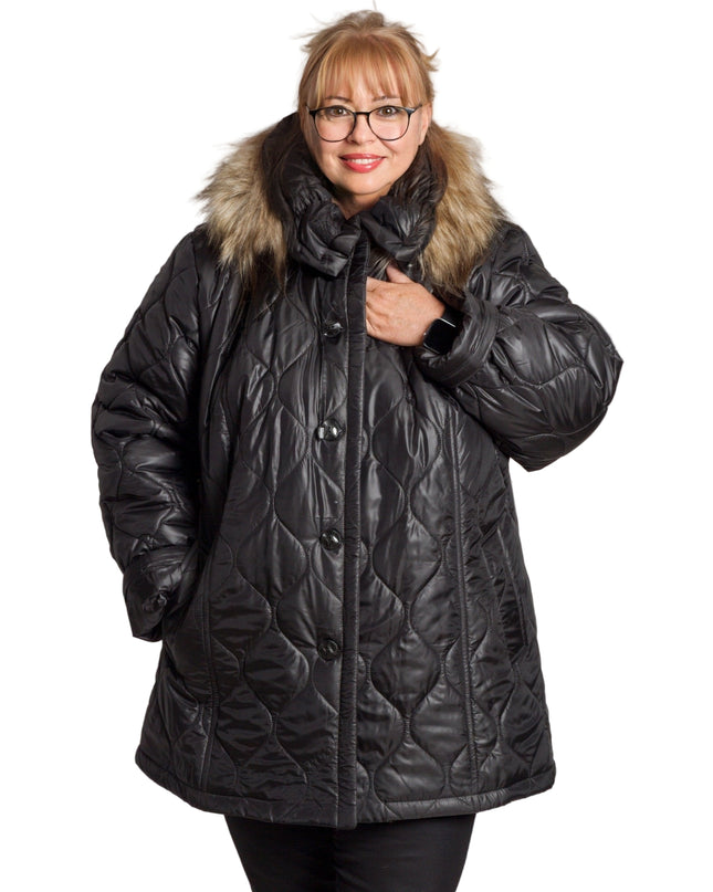 Jachetă de damă din burete cu glugă și buzunare