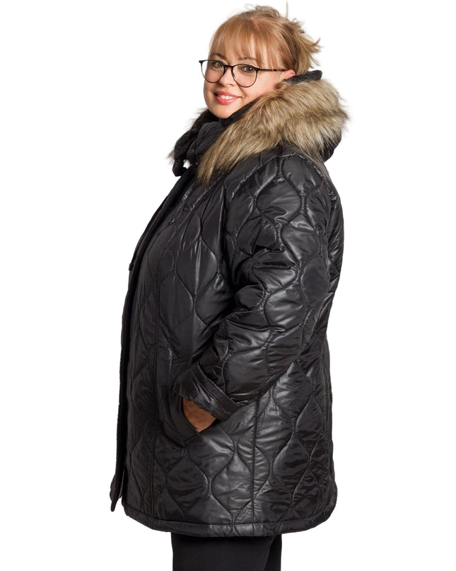 Jachetă de damă din burete cu glugă și buzunare