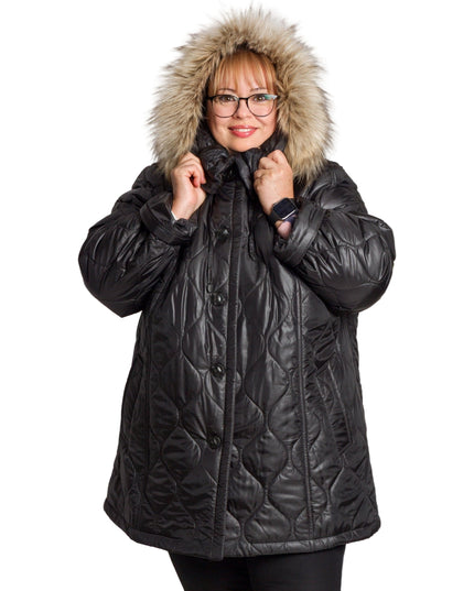 Jachetă de damă din burete cu glugă și buzunare