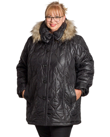 Jachetă de damă din burete cu glugă și buzunare