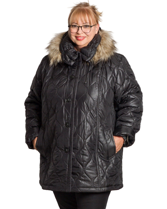 Jachetă de damă din burete cu glugă și buzunare