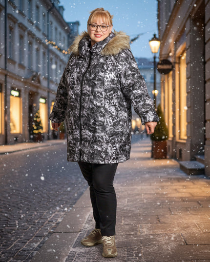 Jachetă de damă din burete cu glugă și buzunare