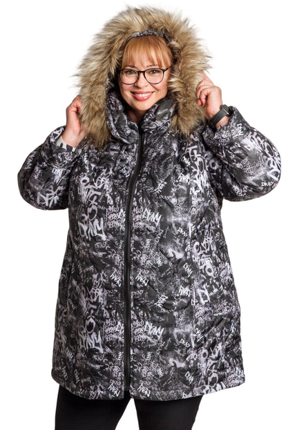 Jachetă de damă din burete cu glugă și buzunare