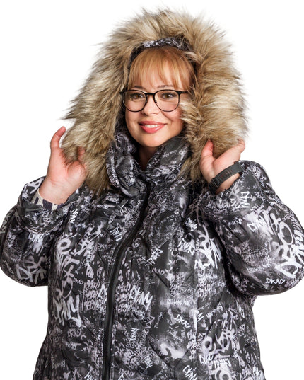 Jachetă de damă din burete cu glugă și buzunare