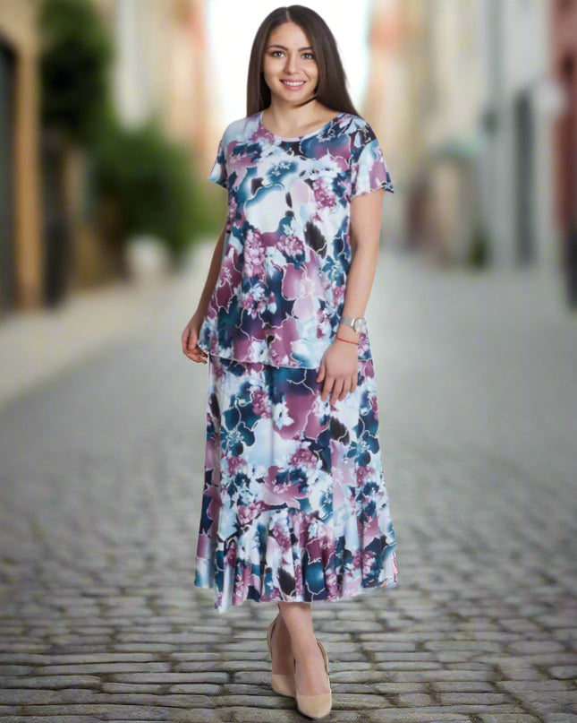 Set elegant de fuste maxi marimi mari pentru primavara-vara