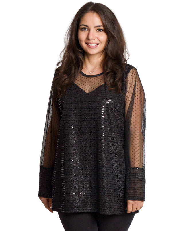 Tunică maxi formală cu tul și mâneci 3/4