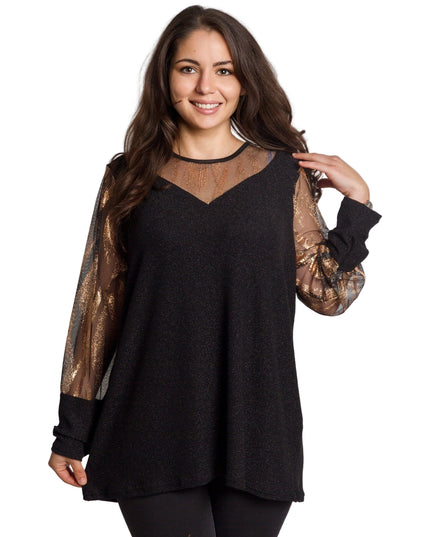 Tunică maxi formală cu tul și mâneci 3/4