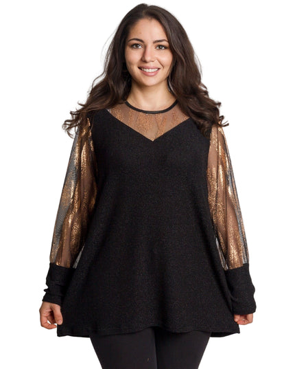 Tunică maxi formală cu tul și mâneci 3/4