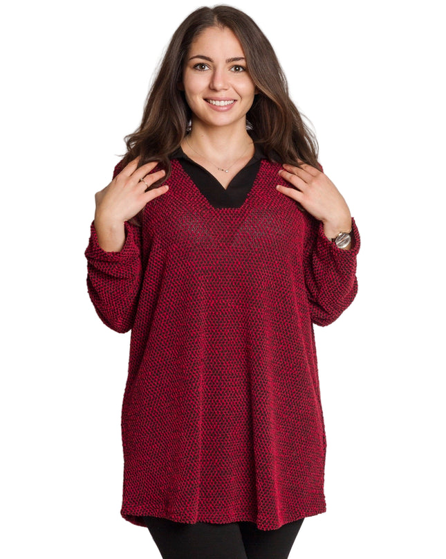 Tunică maxi formală cu flori roșii din șifon și maiou