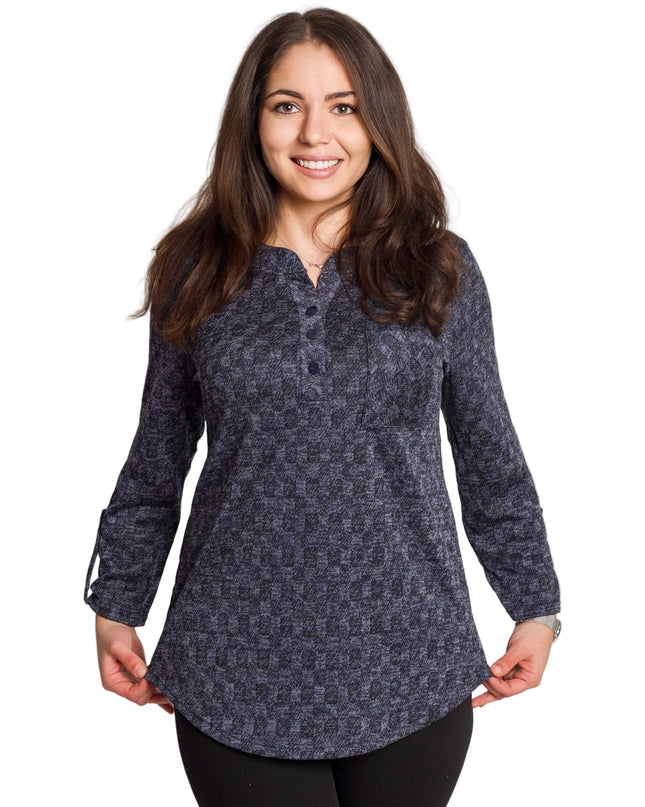 Tunică lejeră în mărimi mari cu accente din piele