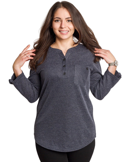 Tunică lejeră în mărimi mari cu accente din piele