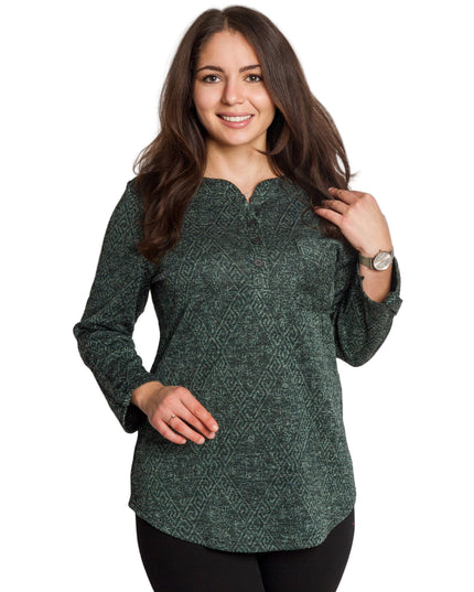 Tunică lejeră în mărimi mari cu accente din piele