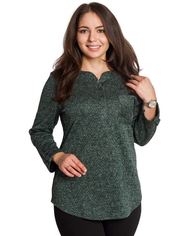 Tunică lejeră în mărimi mari cu accente din piele