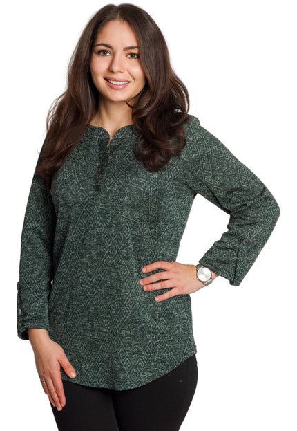 Tunică lejeră în mărimi mari cu accente din piele