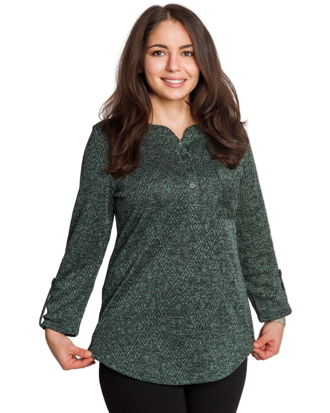 Tunică lejeră în mărimi mari cu accente din piele