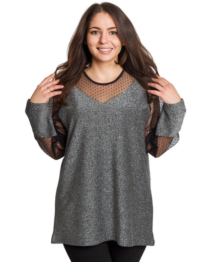 Tunică maxi formală cu tul și mâneci 3/4