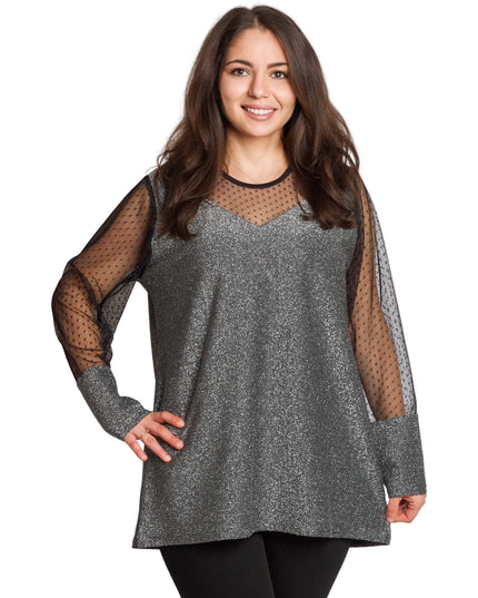 Tunică maxi formală cu tul și mâneci 3/4