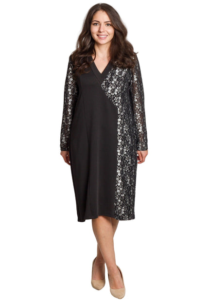 Rochie decupată din șifon cu flori mov