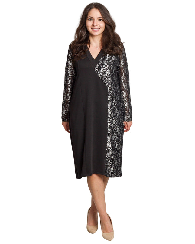 Rochie decupată din șifon cu flori mov