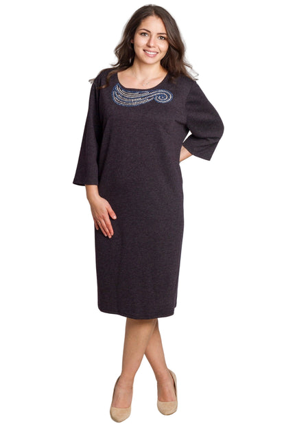 Rochie lungă elegantă, mărimi mari - Model floral