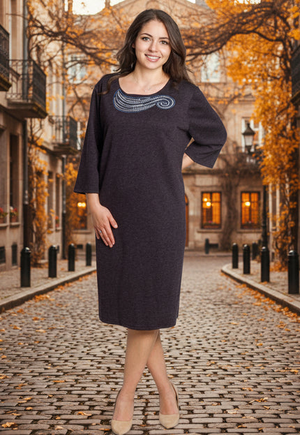Rochie lungă elegantă, mărimi mari - Model floral