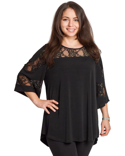 Tunică elegantă pentru femei - Mâneci spectaculoase cu buline