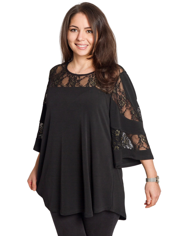 Tunică elegantă pentru femei - Mâneci spectaculoase cu buline