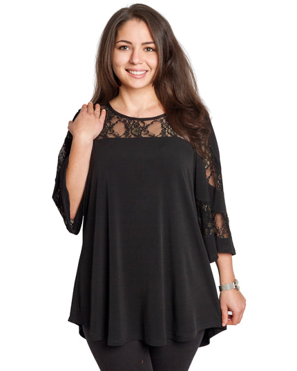 Tunică elegantă pentru femei - Mâneci spectaculoase cu buline