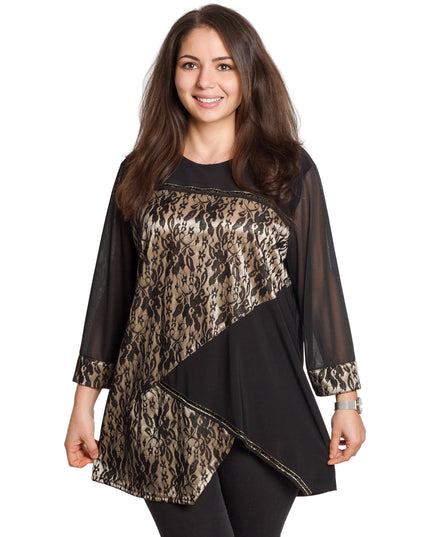 Tunică elegantă pentru femei - Mâneci spectaculoase cu buline