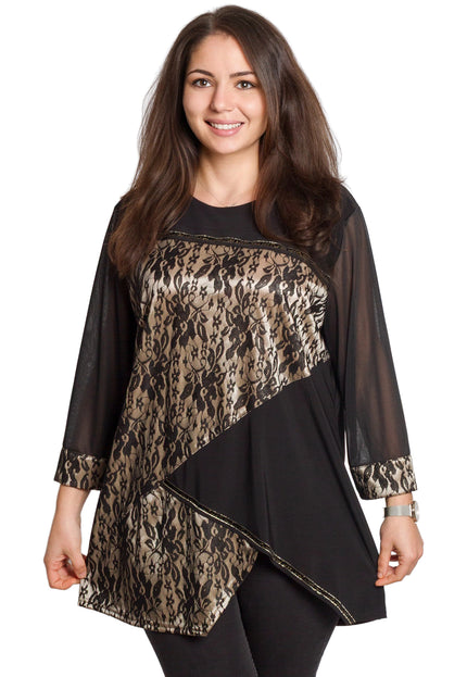 Tunică elegantă pentru femei - Mâneci spectaculoase cu buline