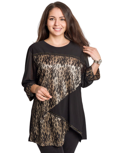Tunică elegantă pentru femei - Mâneci spectaculoase cu buline