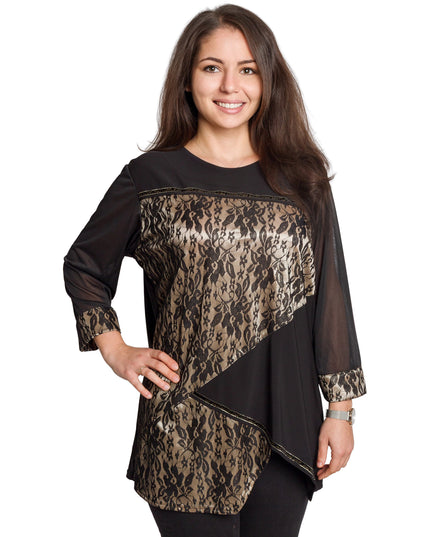 Tunică elegantă pentru femei - Mâneci spectaculoase cu buline