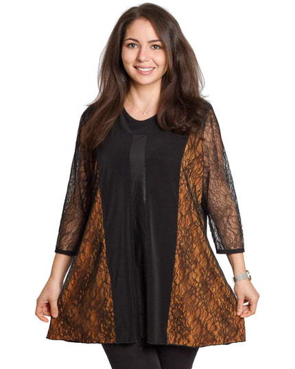 Tunică elegantă pentru femei - Mâneci spectaculoase cu buline