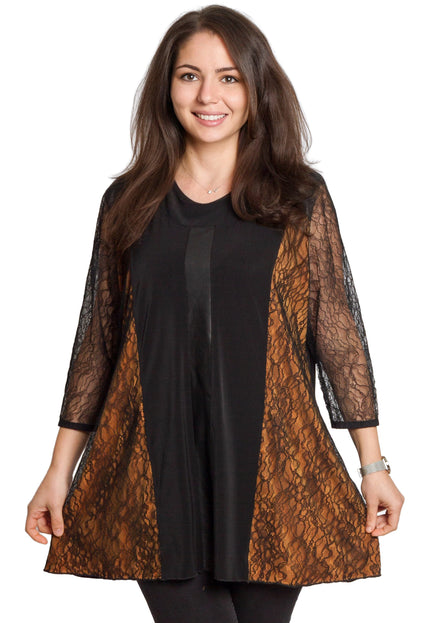 Tunică elegantă pentru femei - Mâneci spectaculoase cu buline