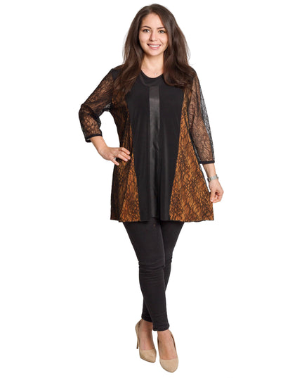 Tunică elegantă pentru femei - Mâneci spectaculoase cu buline