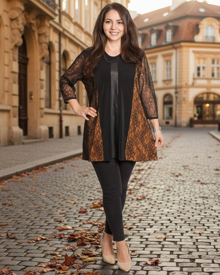Tunică elegantă pentru femei - Mâneci spectaculoase cu buline