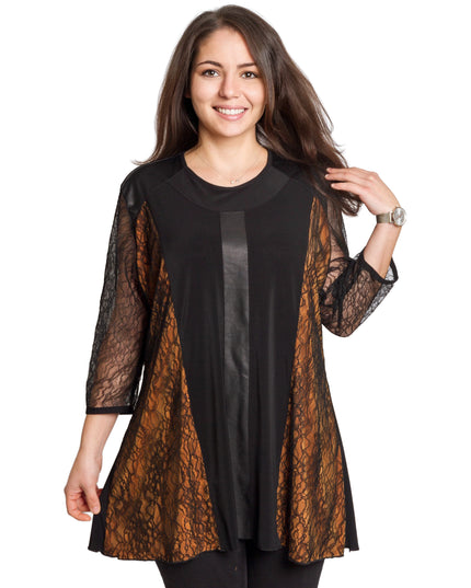 Tunică elegantă pentru femei - Mâneci spectaculoase cu buline