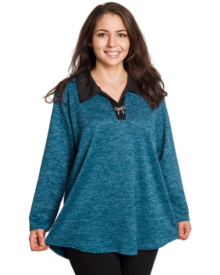 Tunică elegantă pentru femei - Mâneci spectaculoase cu buline