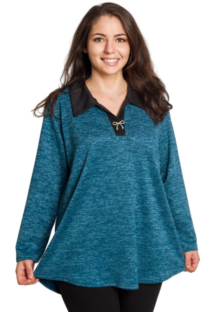 Tunică elegantă pentru femei - Mâneci spectaculoase cu buline