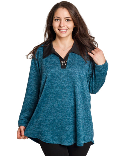 Tunică elegantă pentru femei - Mâneci spectaculoase cu buline