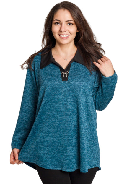 Tunică elegantă pentru femei - Mâneci spectaculoase cu buline