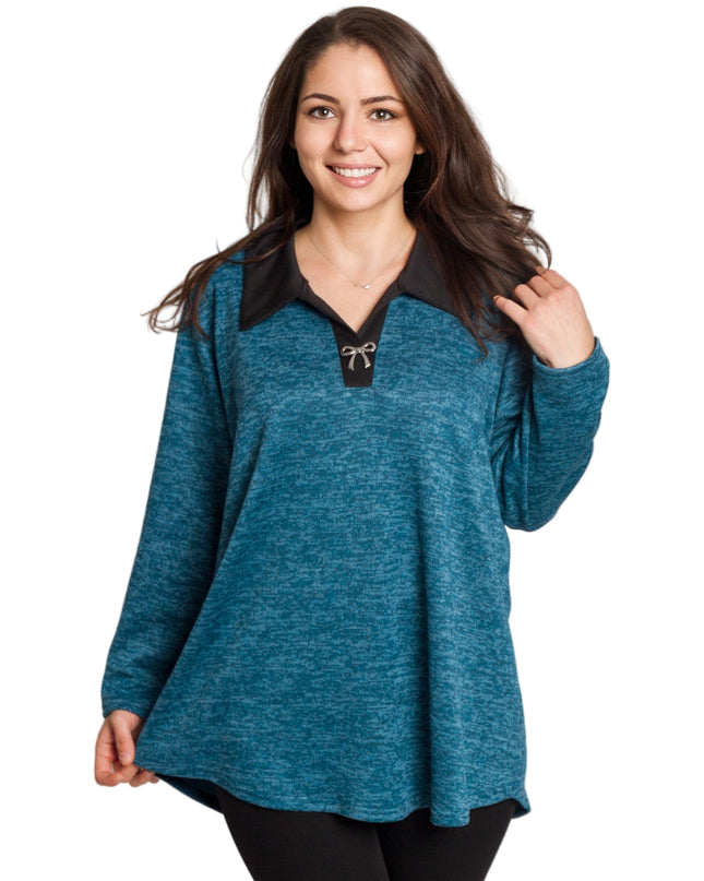 Tunică elegantă pentru femei - Mâneci spectaculoase cu buline