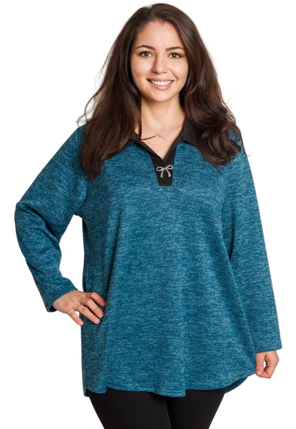 Tunică elegantă pentru femei - Mâneci spectaculoase cu buline