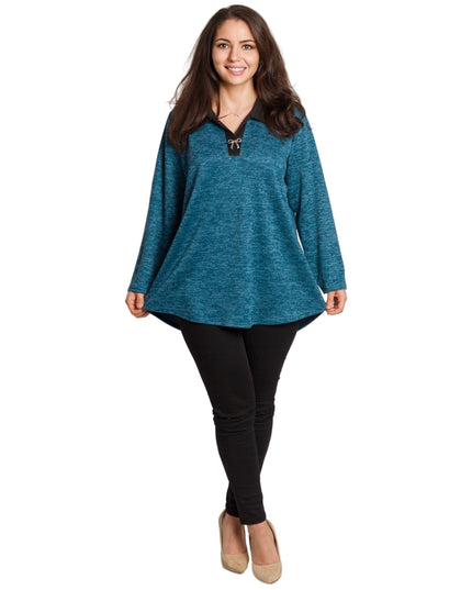 Tunică elegantă pentru femei - Mâneci spectaculoase cu buline