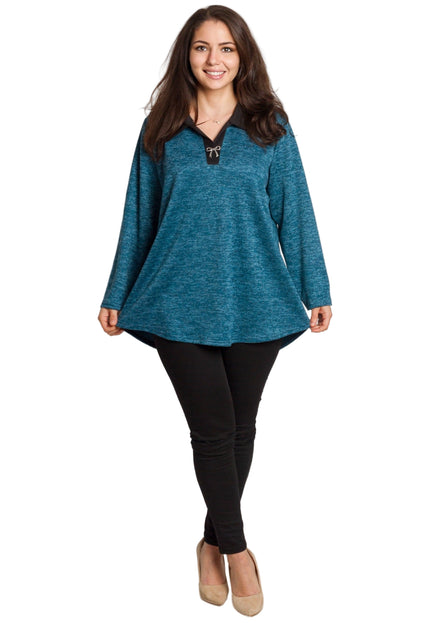 Tunică elegantă pentru femei - Mâneci spectaculoase cu buline