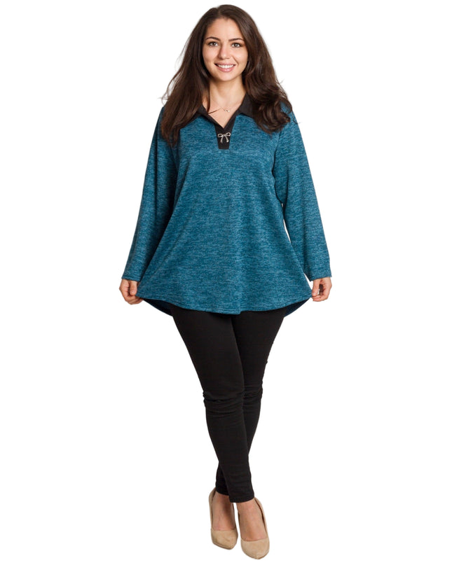 Tunică elegantă pentru femei - Mâneci spectaculoase cu buline