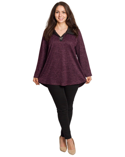 Tunică elegantă pentru femei - Mâneci spectaculoase cu buline