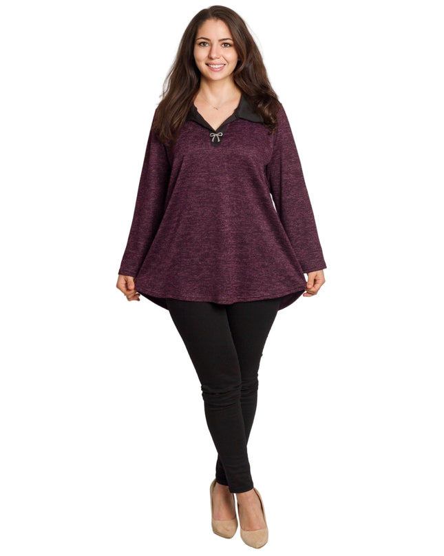 Tunică elegantă pentru femei - Mâneci spectaculoase cu buline