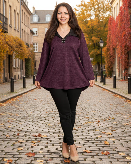 Tunică elegantă pentru femei - Mâneci spectaculoase cu buline