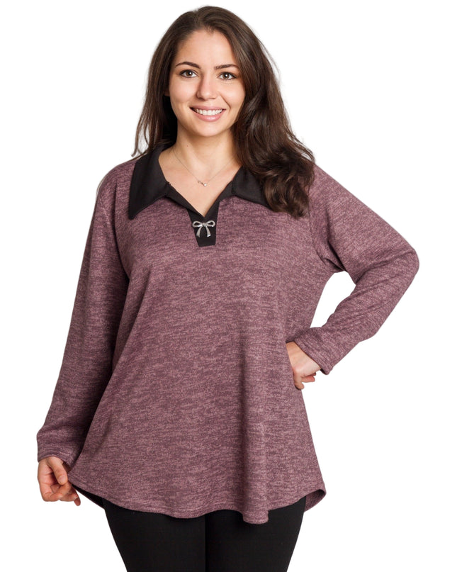 Tunică elegantă pentru femei - Mâneci spectaculoase cu buline